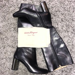 Salvatore Ferragamo 10cm Filip Leather Boots